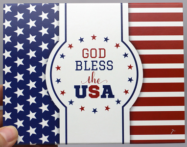SilverTowne Natural Kraft Paper Gift Box with God Bless America Box Sleeve